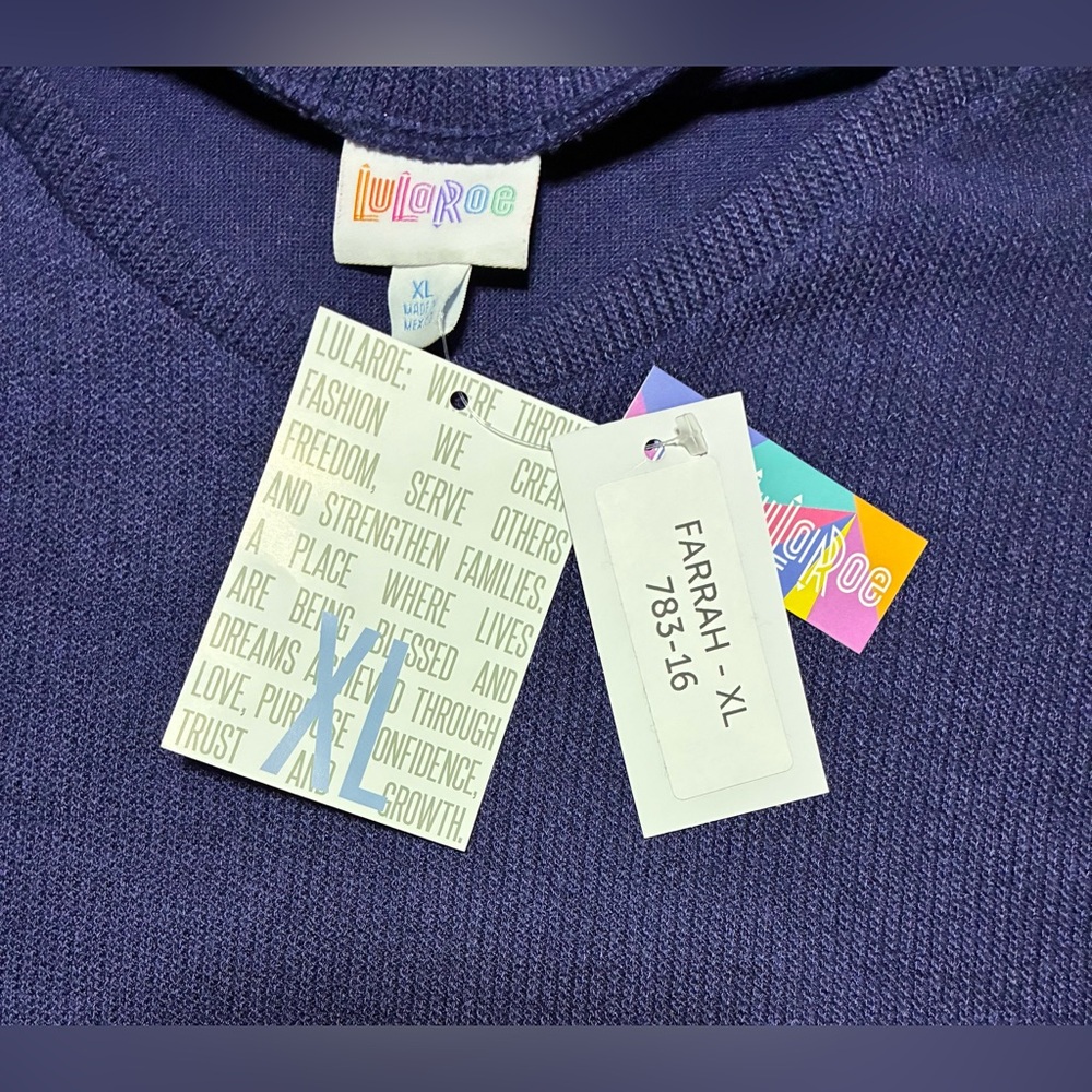 LuLaRoe Blue V-Neck Tank Top - Picture 2 of 3